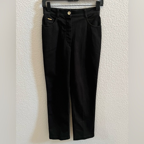ST. JOHN SPORT Black Straight Leg Trousers Pants Size 2 - Picture 1 of 7